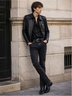 Nudie Jeans Men 30 Lean Deans Slim Tapered Dark Wash Indie Hipster Scandi Black